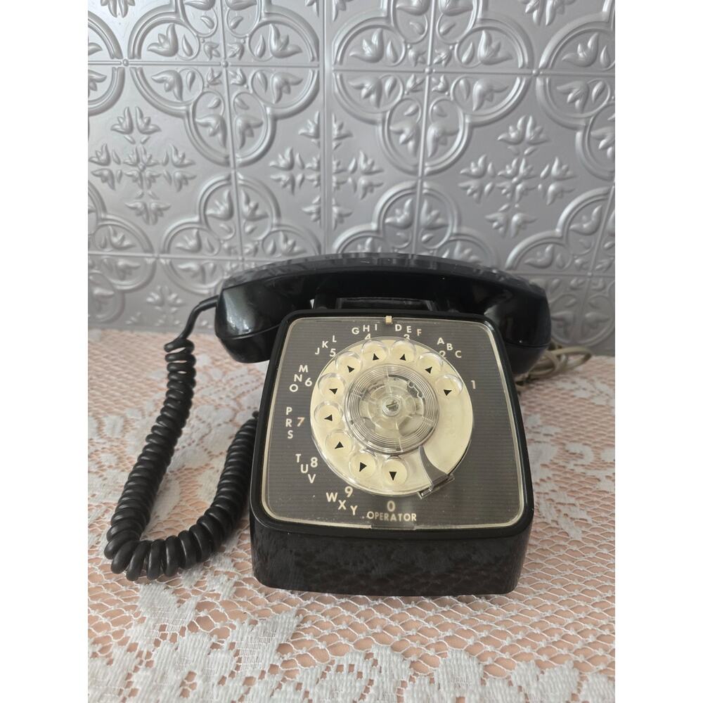 VTG GTE General Telephone Automatic Electric Black Rotary Dial Telephone Works!